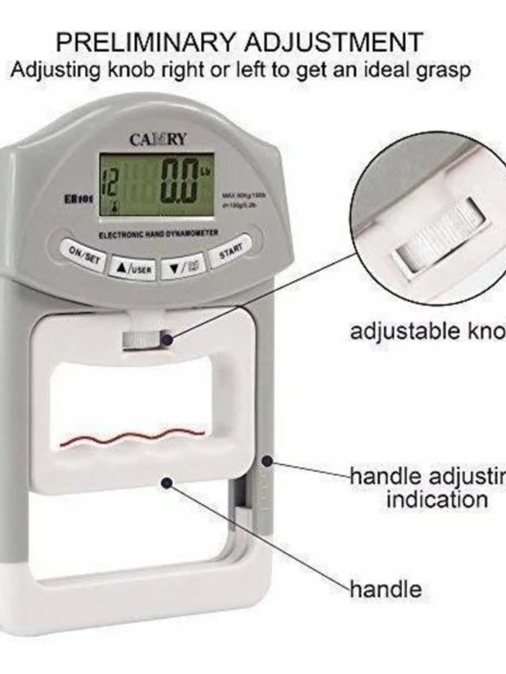 CAMRY Grip Strength Measurement Meter with Auto-Capture
